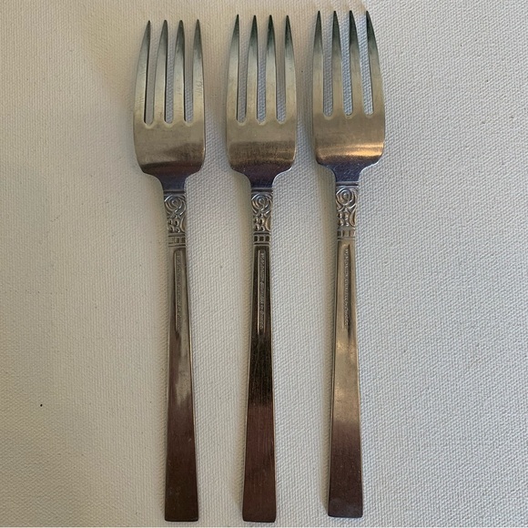 Oneida WM Dalton BROOKWOOD Stainless Steel Flatware Fork Set Lot of 3 Forks 7.25 - Picture 2 of 6